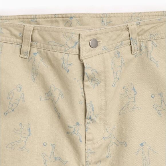 Puma X Kidsuper Studios Wide Leg Denim Jeans Pants Women's Medium M Beige AOP - Picture 8 of 14